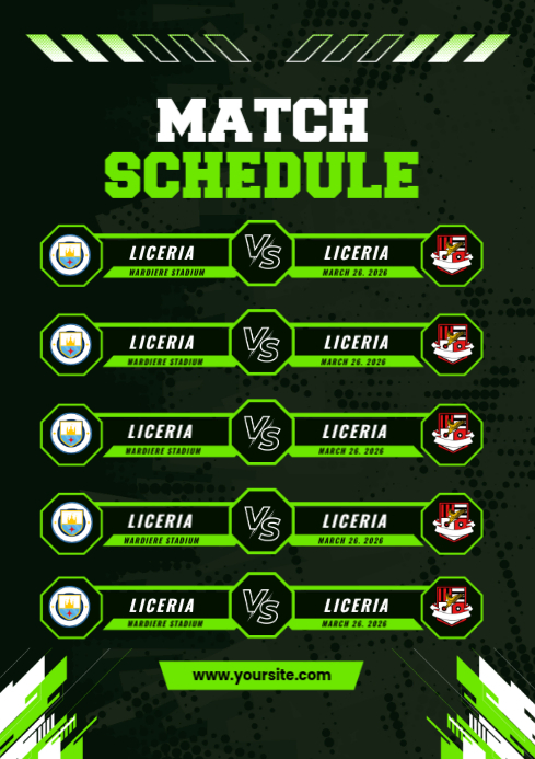 Match Schedule Template | PosterMyWall