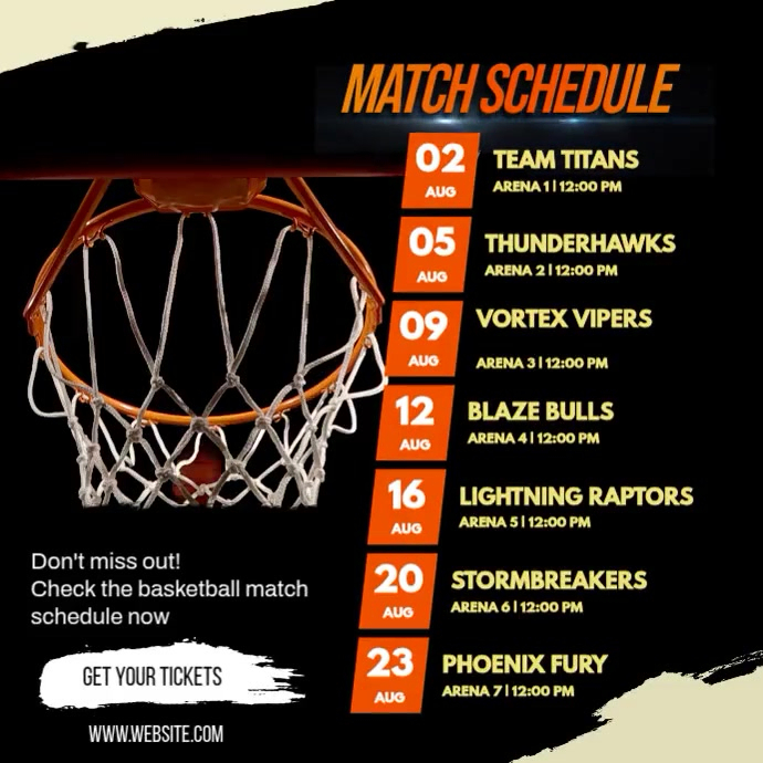 Match Program Template match schedule Template | PosterMyWall