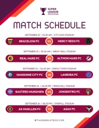 Match Schedule in weekdays Flyer (US Letter) template