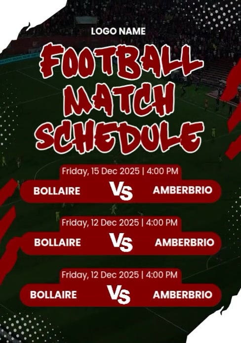 Match Schedule Poster Template | PosterMyWall