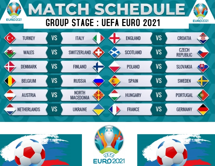 Match Schedule Uefa Euro 21 Template Postermywall Match Schedule Uefa Euro 21 Template Postermywall