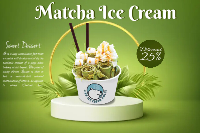 Matcha Ice Cream Template | PosterMyWall