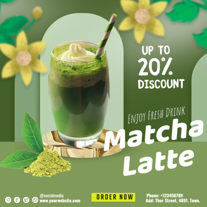 Matcha Promotion Matcha Latte Best Deals Template | PosterMyWall