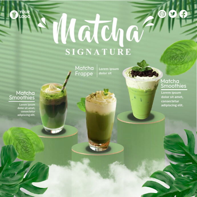 Matcha Menu Ads Template | PosterMyWall