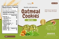 Matcha Oatmeal Cookies Label template