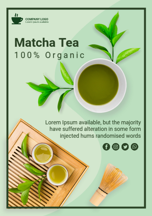 Plantilla de Matcha Tea Promotion A4 | PosterMyWall