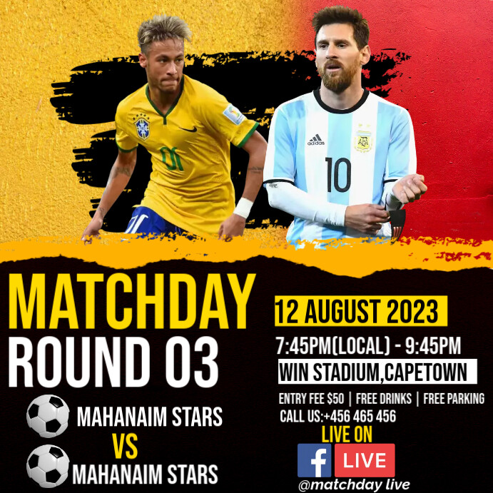 Matchday Programme Ad Example matchday flyer template | PosterMyWall