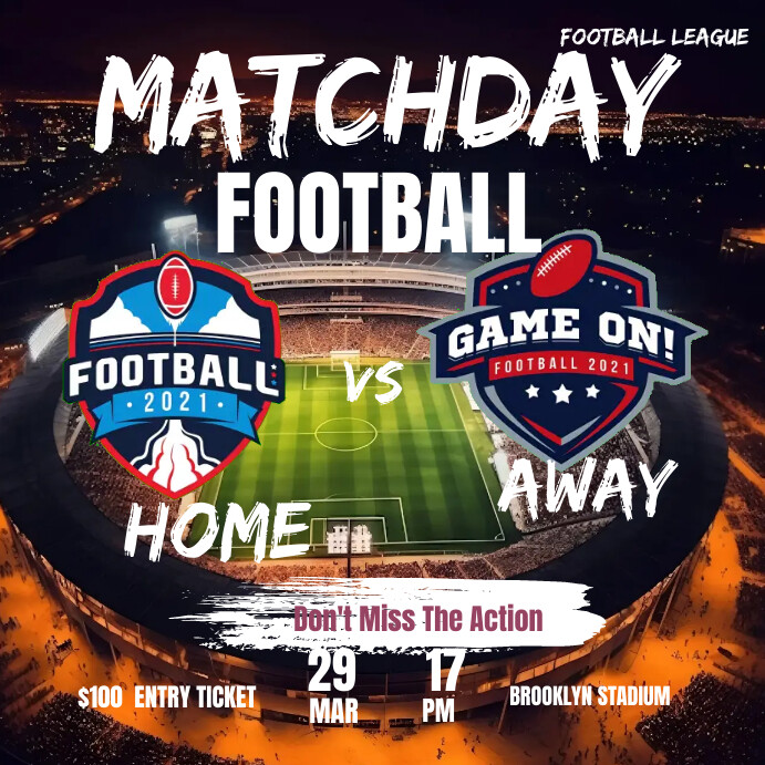 MATCHDAY FOOTBALL Template | PosterMyWall