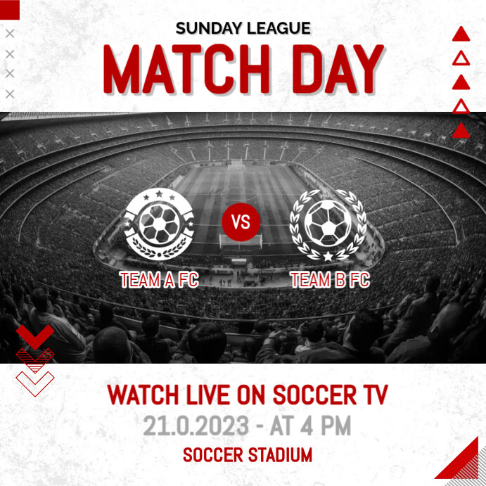 Plantilla de Matchday Football Template | PosterMyWall
