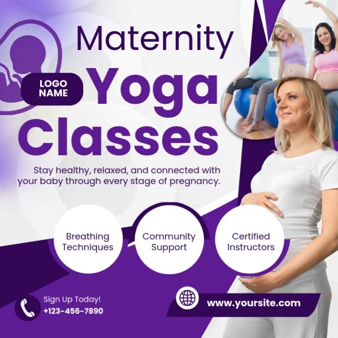 Maternity Yoga Classes Instagram Post template