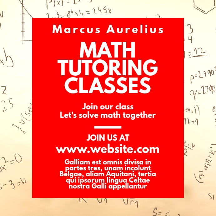 Copy of math classes ad instagram post | PosterMyWall