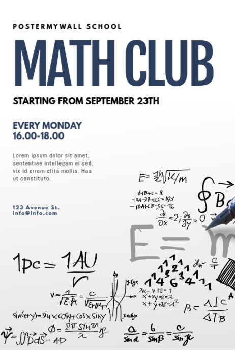 Math club flyer design template | PosterMyWall