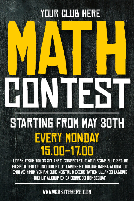 Math Contest Poster template