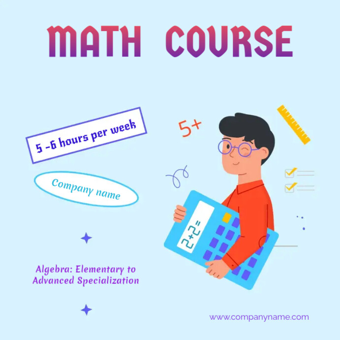 Math Course Template | PosterMyWall
