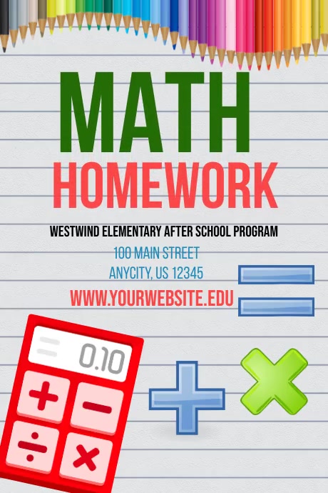 Copy of Math Homework | PosterMyWall