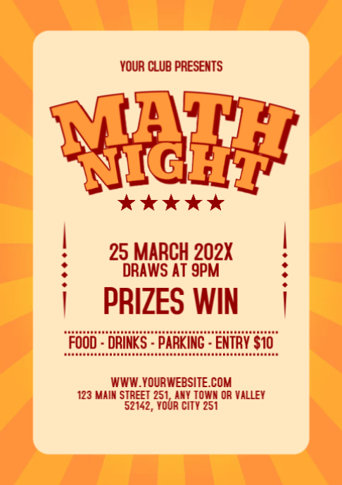 Fall Into Math Night Math Night Flyer Template | PosterMyWall