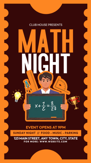 Math Night Instagram Story Template | PosterMyWall