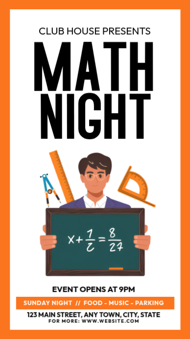 Math Night Instagram Story Template | PosterMyWall