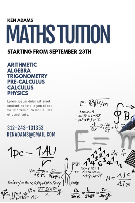 Math Tuition Flyer Template | PosterMyWall