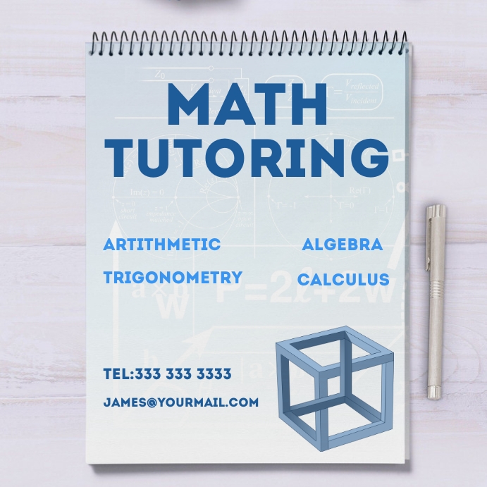 Math Tutor Social Post Note Pad Template | PosterMyWall