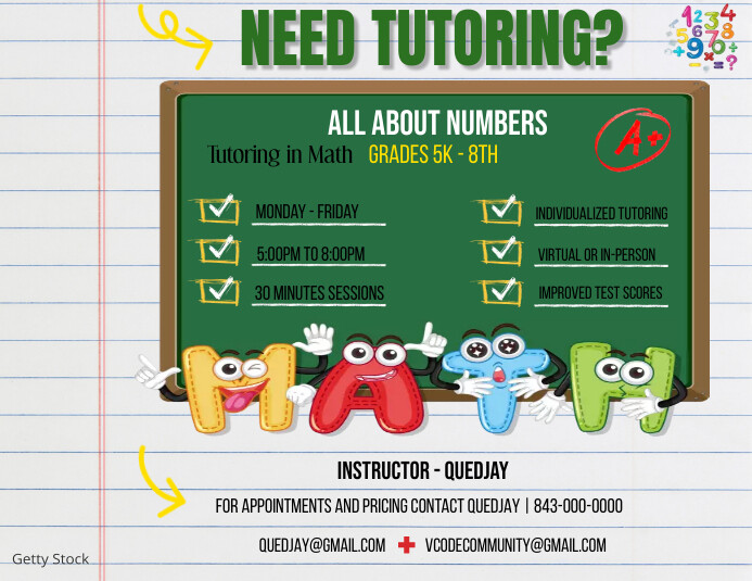 MATH TUTORING Template | PosterMyWall