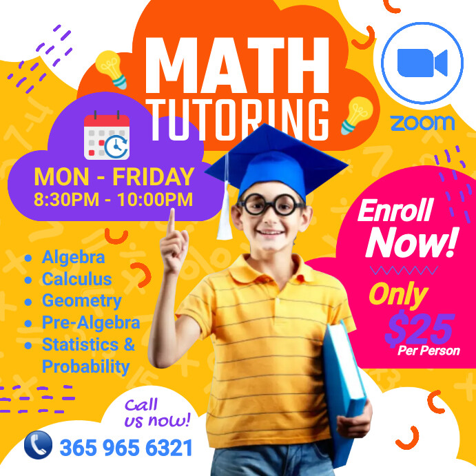 Math Tutoring Instagram Post Template | PosterMyWall