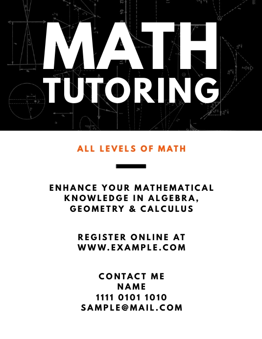 Math Tutoring Lessons Teaching Flyer Template | PosterMyWall