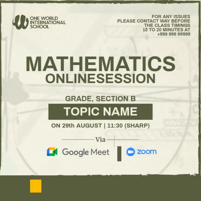 Mathematics Online Session Post Template | PosterMyWall