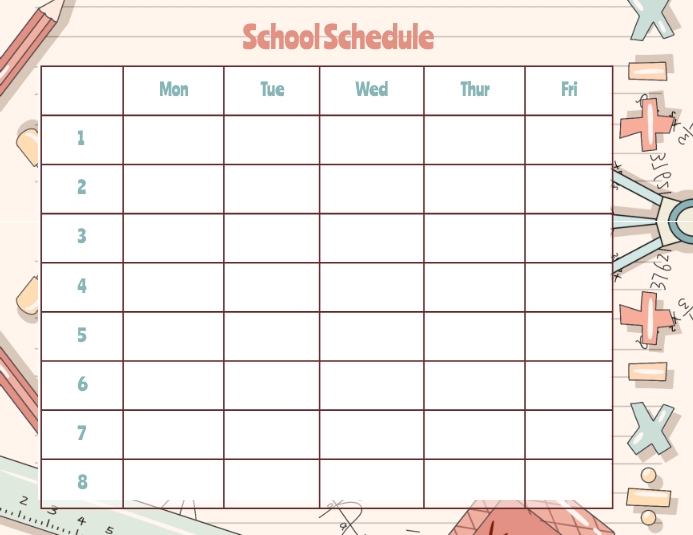 Copy of mathematics schedule timetable | PosterMyWall