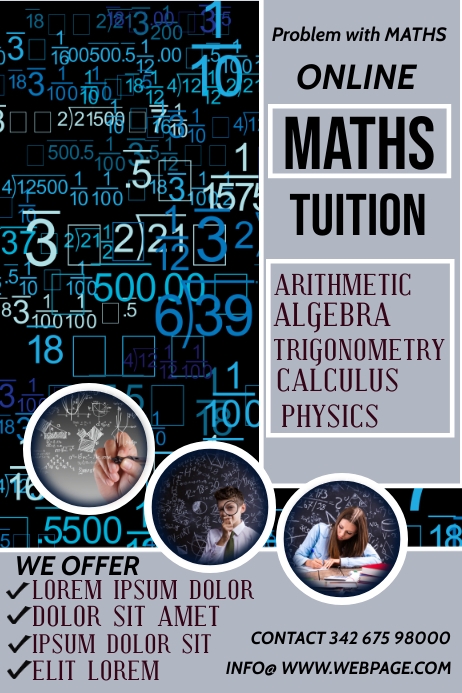 Maths tuition template โปสเตอร์