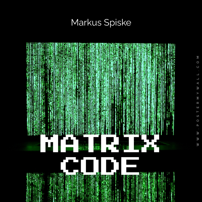 Matrix Code Rain Green Album CD Cover Music Template | PosterMyWall