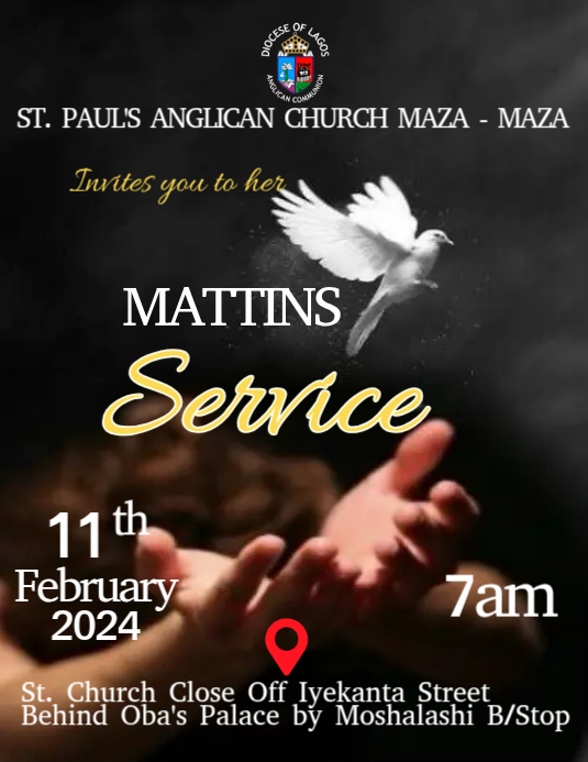 Mattins MATTINS SERVICE Templat | PosterMyWall
