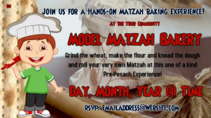 灰色 Matzah Baking Experience Facebook Cover Video Template