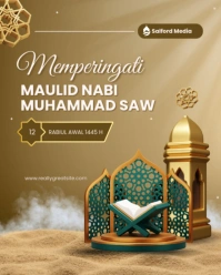 maulid nabi muhammad saw Instagram Portrait template