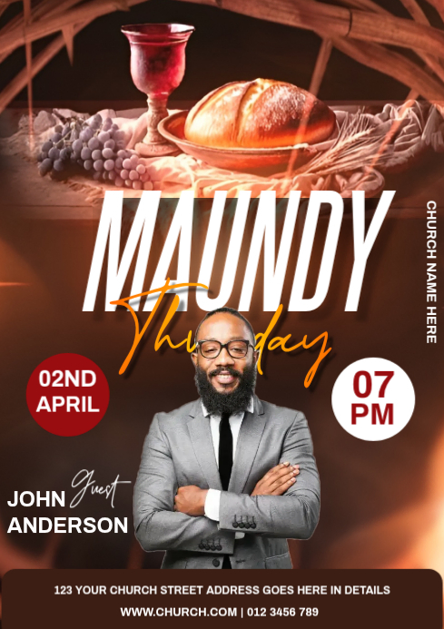 maundy thursday church service Template | PosterMyWall