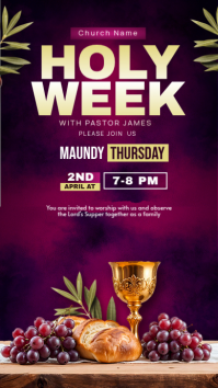 Purple Maundy Thursday Church Service Indaba yaku-Instagram Template