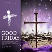 Purple Good Friday Devotional Iphosti le-Instagram Template