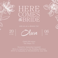Mauve bridal shower Instagram post template