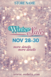 Mauve Pastel Winter Sale Poster Plakat template
