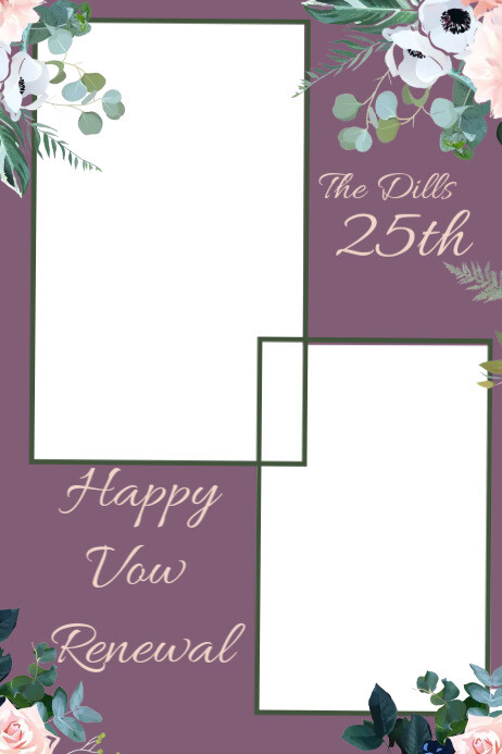 Mauve Wedding Photobooth Template frame Poster