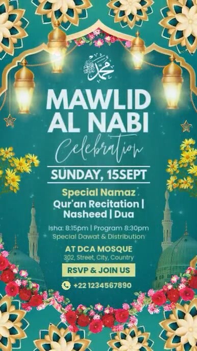Mawlid Al Nabi Celebration Template PosterMyWall mawlid-al-nabi-celebration-template-postermywall