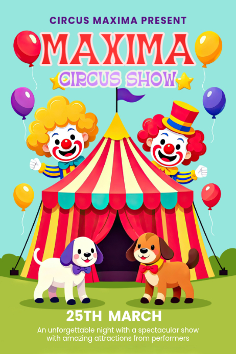 Maxima Circus Show Poster Template | PosterMyWall