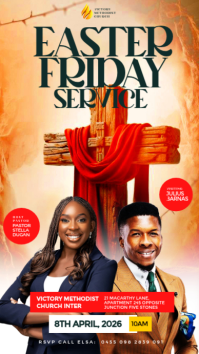 Orange Easter Service Instagram Story Template