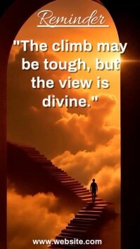 Maximalist "motivational Cloud Stairs Video – Rise To Greatness" Digital Display (9:16) template