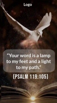 Maximalist "open Bible With Doves – Psalm 119:105 Light & Inspirational Video Background" Digital Di template