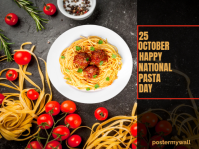 Maximalist “25th October – Happy National Pasta Day!” Yard Sign template