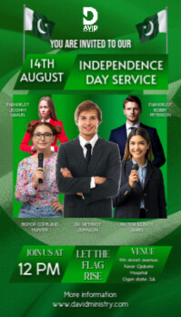 Maximalist 14th August Pakistan Independence Day Church Service  Business Card template