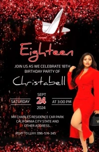 Maximalist 18th Birthday Invitation Template Tabloid