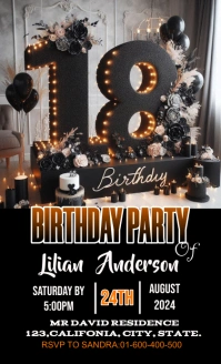 Maximalist 18th Birthday Party Invitation Tem US Legal template
