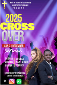 Lilla New Year Church Service Banner 4' × 6' Template